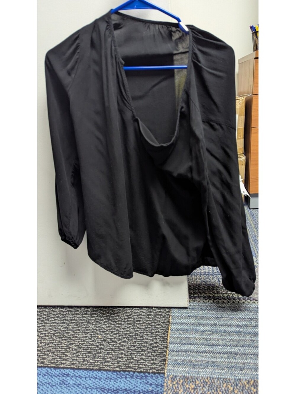 Old Navy Black Long Sleeve Layered Blouse